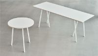 Billede af HAY Loop Stand Round Table Ø: 90 cm - White/White Laminate