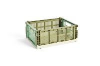 Billede af HAY Colour Crate Mix M 26,5x34,5x14 cm - Olive/Dark Mint 