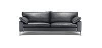 Billede af Søren Lund 329 2,5 Pers. Sofa L: 222 cm - Sort Piemonte Læder/Aluminium 