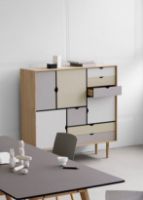 Billede af Andersen Furniture S3 Skænk 132x131 cm - Eg/Farvet front