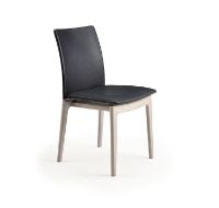 Billede af Skovby SM63 Spisebordsstol H: 88 cm - Hvidolieret Eg / Sort Læder