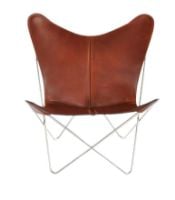 Billede af OX Denmarq Trifolium Chair SH: 45 cm - Stainless Steel/Cognac