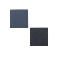 Billede af LindDNA Glass mat Square Double 10x10 cm - Nupo dark blue/nupo black  OUTLET