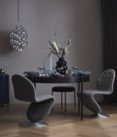 Billede af Verpan System 1-2-3 Dining Chair Standard SH: 47 cm - Camo Sierra Black / Aluminium