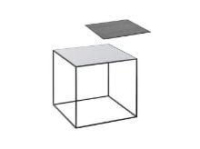 Billede af Audo Copenhagen Twin 35 Table 35x35 cm - Black Frame/Cool Grey/Black Stained Ash