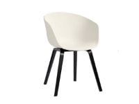 Billede af HAY AAC22 About a Chair Spisebordsstol SH: 46 cm - Black Lacquered Oak Veneer/Cream White OUTLET