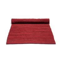 Billede af Rug Solid Cotton Rug 65x135 cm - Rosewood Red OUTLET