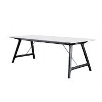 Billede af Andersen Furniture Spisebord T7 Med Udtræk 95x220x74 cm - Hvid Laminat/Sort Stel