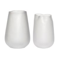 Billede af Hübsch Bow Vase glas hvid s/2 ø16 x h23 cm ø19 x h27 cm