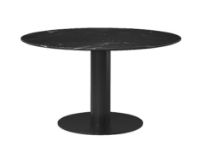 Billede af GUBI 2.0 Dining Table Ø: 130 cm - Black Base/Marple Black Top