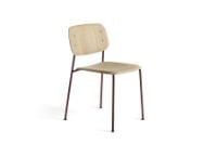 Billede af HAY Soft Edge 40 Chair w. Standard Gliders SH: 47,5 cm - Lacquered Oak/Fall Red Powder Coated Steel