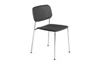 Billede af HAY Soft Edge 40 Chair w. Standard Gliders SH: 47,5 cm - Soft Black Lacquered Oak/Chromed Steel 