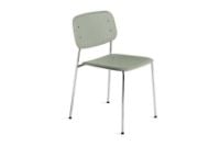 Billede af HAY Soft Edge 10 Chair w. Standard Gliders SH: 47,5 cm - Chromed Steel/Lacquered Oak/Dusty Green  OUTLET