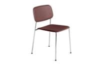Billede af HAY Soft Edge Chair 10 w. Standard Gliders SH: 47,5 cm - Chromed Steel/Fall Red Lacquered Oak 