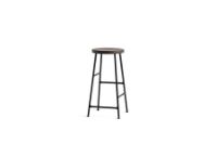 Billede af HAY Cornet bar stool Low H: 65 cm - Soft black/Smoked solid oak 