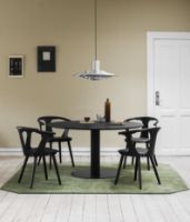 Billede af &Tradition SK2 In Between Chair SH: 45 cm - Black Lacquered Oak/Black Silk Leather OUTLET