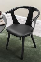 Billede af &Tradition SK2 In Between Chair SH: 45 cm - Black Lacquered Oak/Black Silk Leather OUTLET