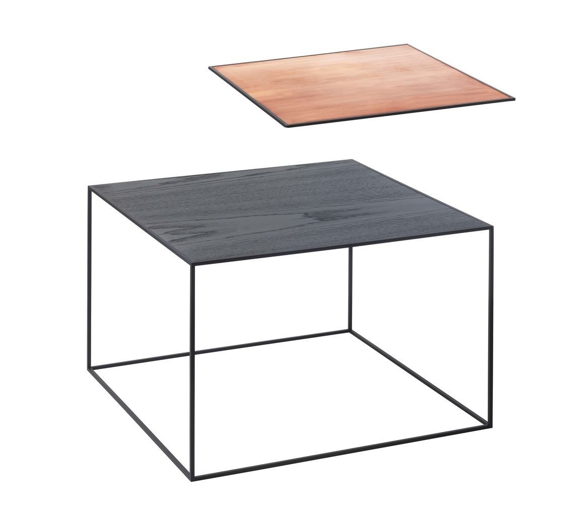 Billede af Audo Copenhagen Twin 49 Table 49x49 cm -  Black Frame/Cobber/Black Stained Ash Top 