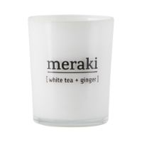 Billede af Meraki Duftlys S Hvidt Glas - White Tea + Ginger