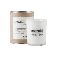 Billede af Meraki Duftlys S Hvidt Glas - White Tea + Ginger