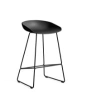 Billede af HAY AAS 38 Bar Chair Low SH: 64 cm - Black Powder Coated Steel/Black 
