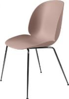 Billede af GUBI Beetle Dining Chair Conic Base - Black Chrome Base / Sweet Pink Shell 