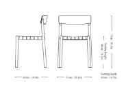 Billede af &Tradition TK1 Betty Chair SH: 47cm - Maroon/Natural Linen