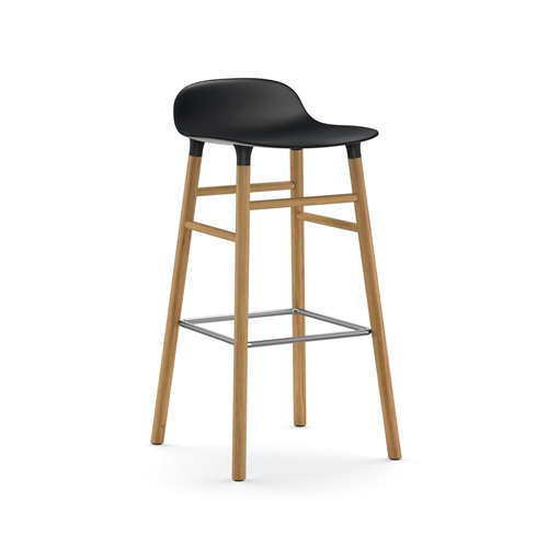 Billede af Normann Copenhagen Form Barstol SH: 75cm - Sort/Eg