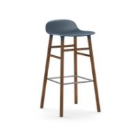 Billede af Normann Copenhagen Form Barstol SH: 75cm - Blå/Valnød