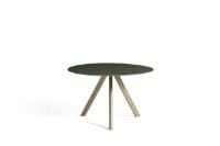 Billede af HAY CPH 20 Round Table Ø: 120 cm - Soaped Solid Oak/Green Linoleum