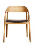 Billede af Andersen Furniture AC2 Stol SH: 43,5 cm - Eg Klar Lak/Sort Læder
