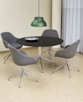 Billede af HAY AAC121 About a Chair Spisebordsstol Polstret SH: 47,5 cm - Polished Aluminium/Remix 133