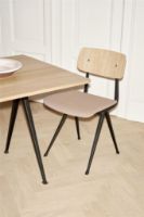 Billede af HAY Result Chair SH: 46 cm - Black Base/ Laquered Oak/Canvas 356