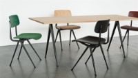 Billede af HAY Result Chair SH: 46 cm - Black base/Dark Blue Oak/796 Steelcut Trio