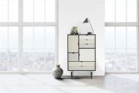 Billede af Andersen Furniture S5 Opbevaringsmøbel 83x132 cm - Sort/Farvede fronter