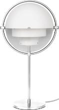 Billede af GUBI Multi-Lite bordlampe Ø:24 cm Chrome base - White Semi Matt skærm