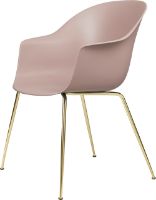 Billede af GUBI Bat Dining Chair Conic Base - Brass semi matt base/Sweet pink