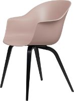 Billede af GUBI Bat Dining Chair Wood Base 45 cm - Black Stained Beech/Sweet pink
