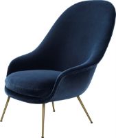 Billede af GUBI Bat Lounge Chair High Back 39 cm - Antique Brass/Velvet