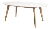 Billede af Andersen Furniture DK10 Ovalt Spisebord Med Udtræk 110x190x72 cm - Hvid Laminat/Sæbebehandlet Eg 