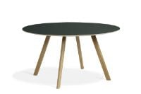 Billede af HAY CPH 25 Round Table Ø: 140 cm - Lacquered Solid Oak/Green Linoleum 