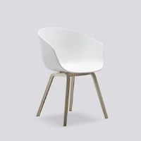Billede af HAY 4 stk. AAC 22 About A Chair + CPH 20 Spisebord Ø:120 cm - Eg sæbe/Hvid skal/Grå linoleum