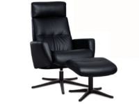 Billede af IMG Comfort Space 3400 Lænestol og skammel - Cashmere stof / sort understel.