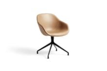 Billede af HAY AAC121 About a Chair Spisebordsstol Polstret SH: 47,5 cm - Black Powder Coated Aluminium/Sense Cognac