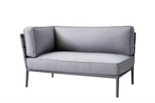 Billede af Cane-line Outdoor Conic 2 Pers. Sofa Højre Modul L: 140 cm - Light Grey