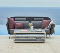 Billede af Cane-line Outdoor Mega 2 Pers. Sofa inkl. SoftTouch Hyndesæt L: 203 cm - Graphite/Weave