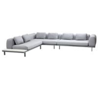 Billede af Cane-line Outdoor Spacer 2 Pers. Sofa inkl. Sæde- og Ryghynde L: 180 cm - Light Grey/Light Grey