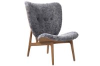 Billede af NORR11 Elephant Lounge Chair Sheepskin SH: 38 cm - Light Smoked Oak/Sheepskin Graphite