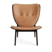 Billede af NORR11 Elephant Lounge Chair Leather SH: 38 cm - Dark Smoked Oak/Dunes Camel 21004