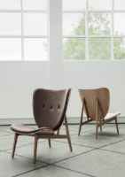 Billede af NORR11 Elephant Lounge Chair Leather SH: 38 cm - Light Smoked Oak/Dunes Dark Brown 21001